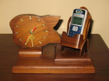 Desk clock with cellphone holder-S12